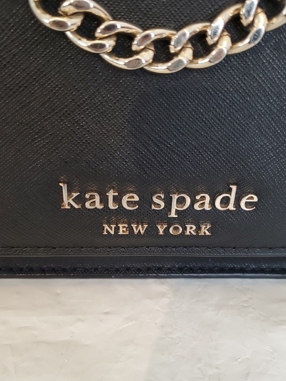 kate spade Black Leather Crossbody with Gold Chain - Picture 2 of 6